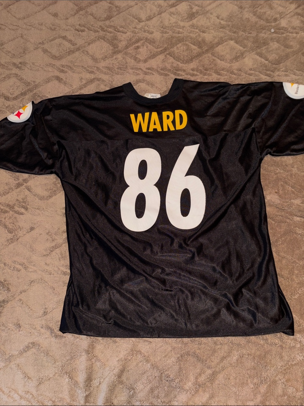 Men's Black #86 Ward Football Jersey with Yellow Name